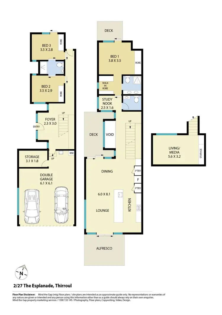 Floorplan of Homely semi-detached listing, 2/27 The Esplanade, Thirroul NSW 2515