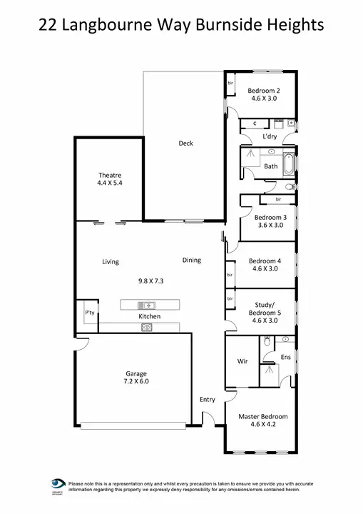 Floorplan of Homely house listing, 22 Langbourne Way, Burnside Heights VIC 3023