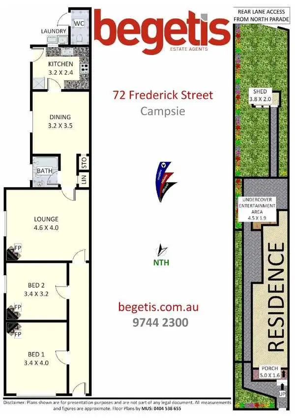 Floorplan of Homely semi-detached listing, 72 Frederick Street, Campsie NSW 2194
