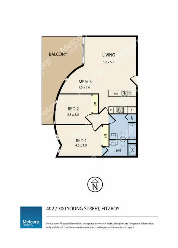 Floorplan of Homely apartment listing, 402/300 Young Street, Fitzroy VIC 3065