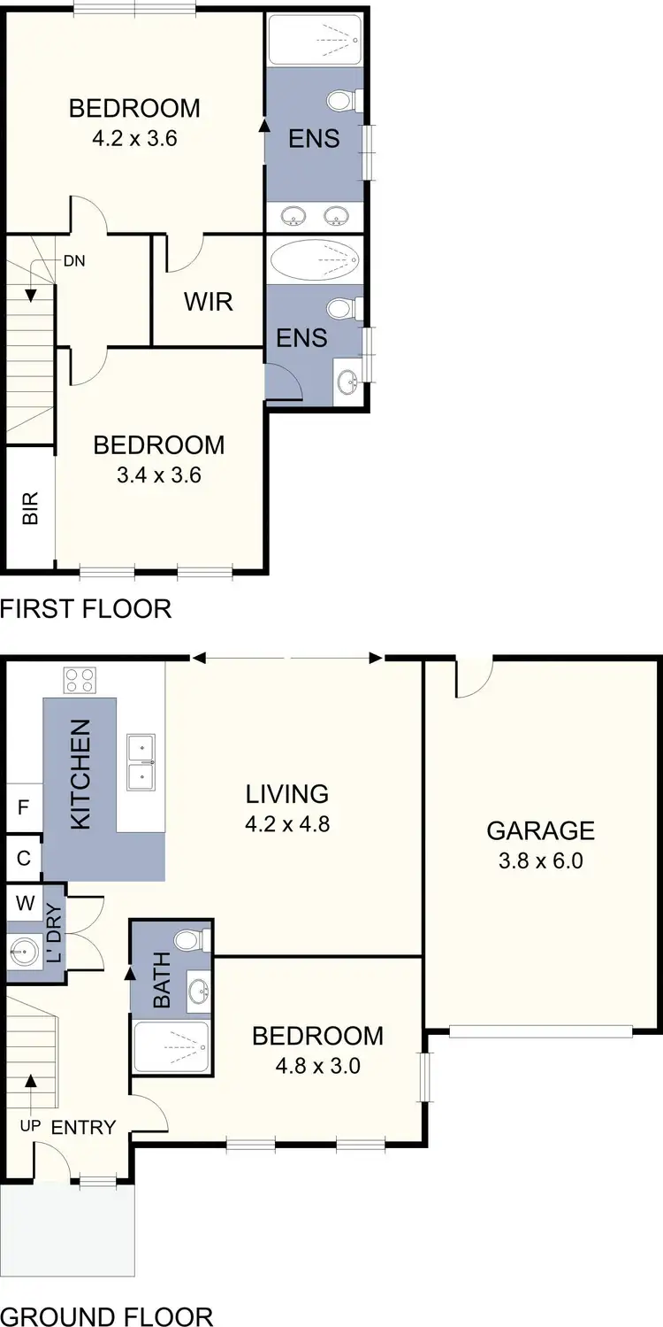 Floorplan of Homely townhouse listing, 3/162 Hilton Street, Glenroy VIC 3046