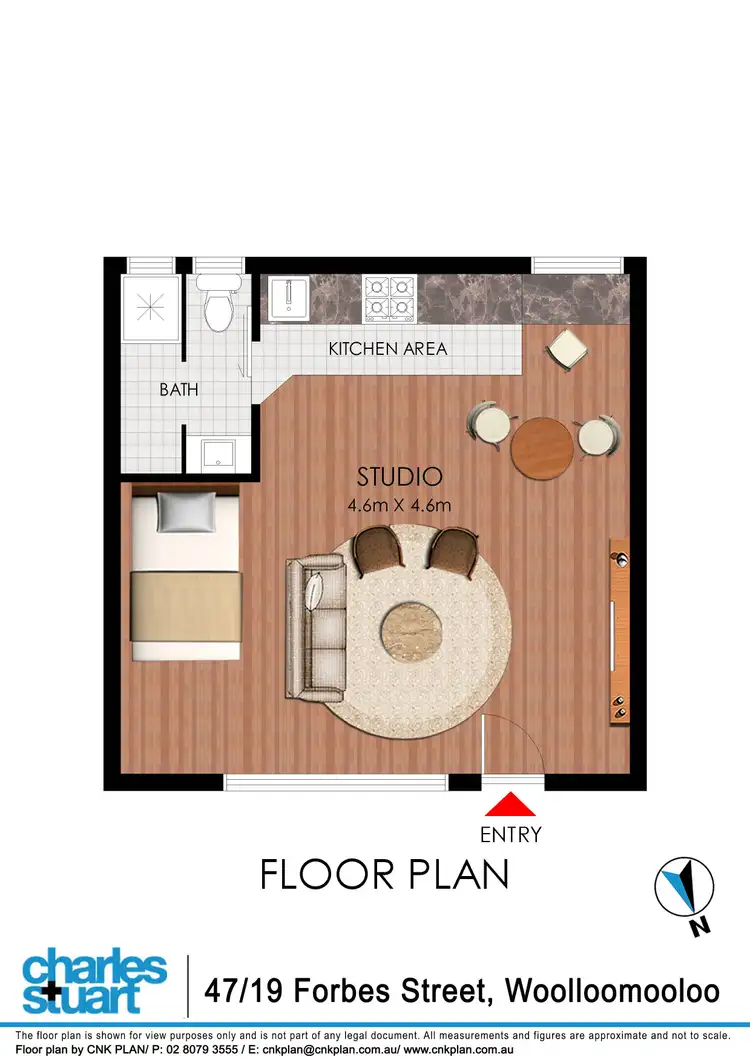 Floorplan of Homely studio listing, 47/19-23 Forbes Street, Woolloomooloo NSW 2011