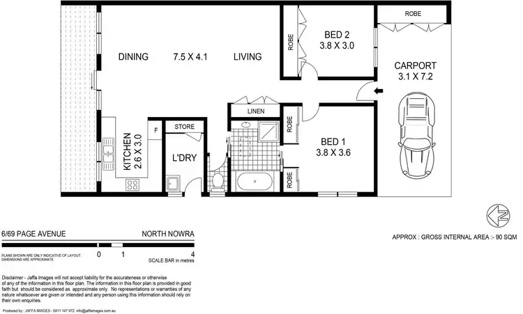 Floorplan of Homely unit listing, 6/69 Page Avenue, North Nowra NSW 2541