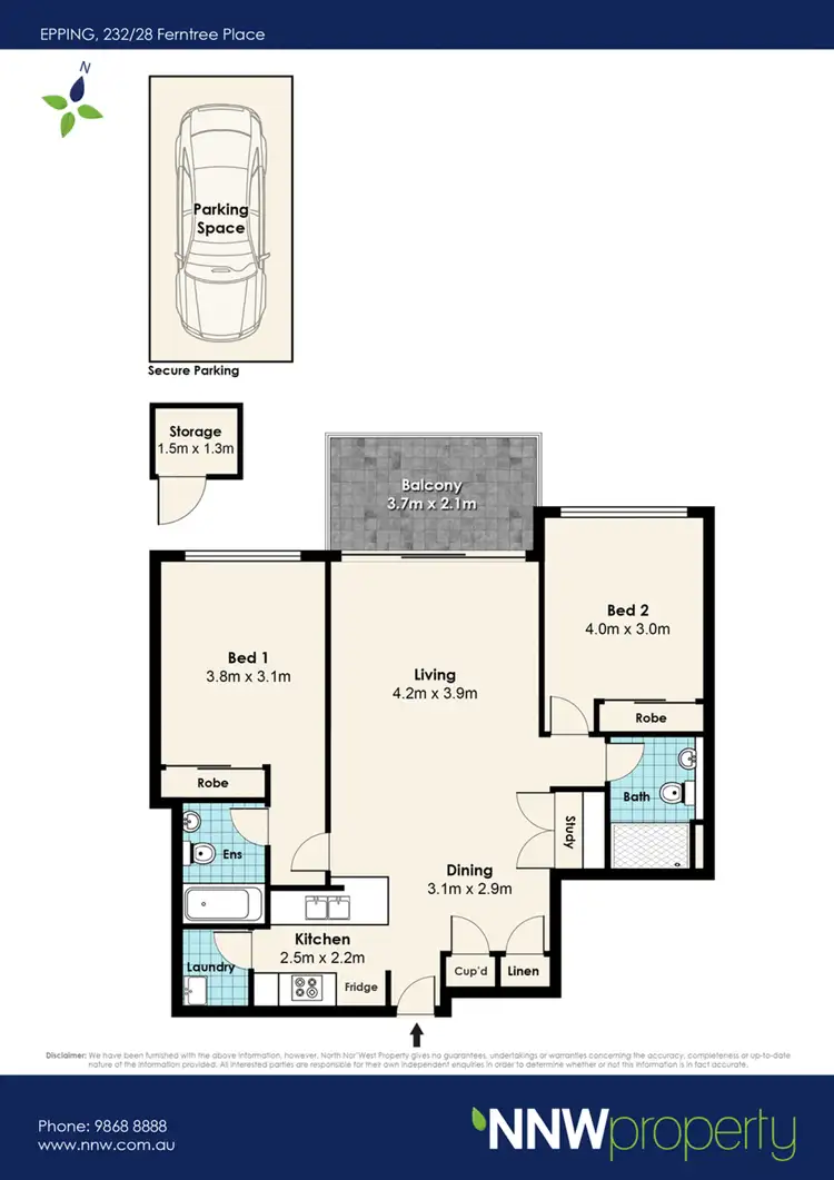 Floorplan of Homely apartment listing, 232/28 Ferntree Place, Epping NSW 2121