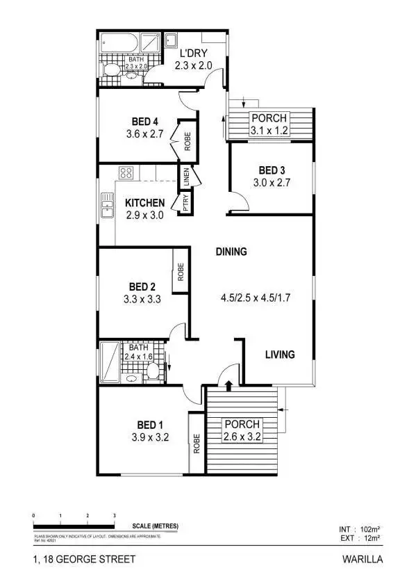 Floorplan of Homely villa listing, 1/18 George Street, Warilla NSW 2528
