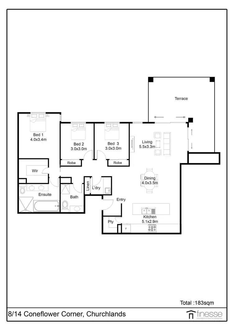 Floorplan of Homely apartment listing, 8/14 Coneflower Corner, Churchlands WA 6018