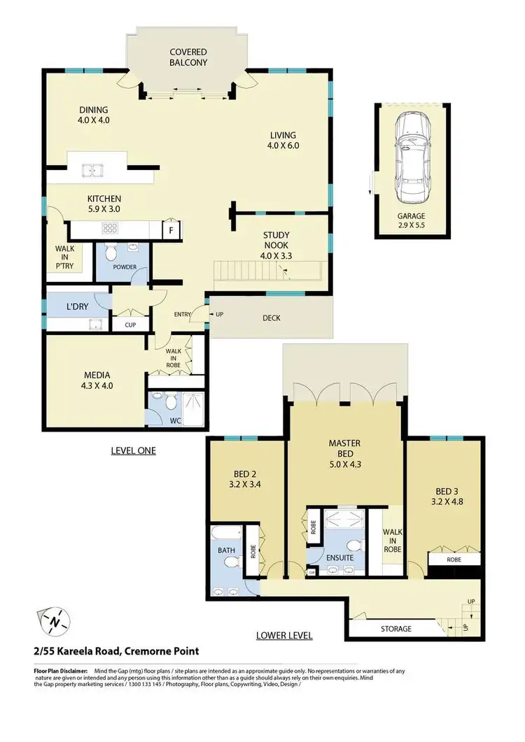 Floorplan of Homely apartment listing, 2/55 Kareela Road, Cremorne Point NSW 2090