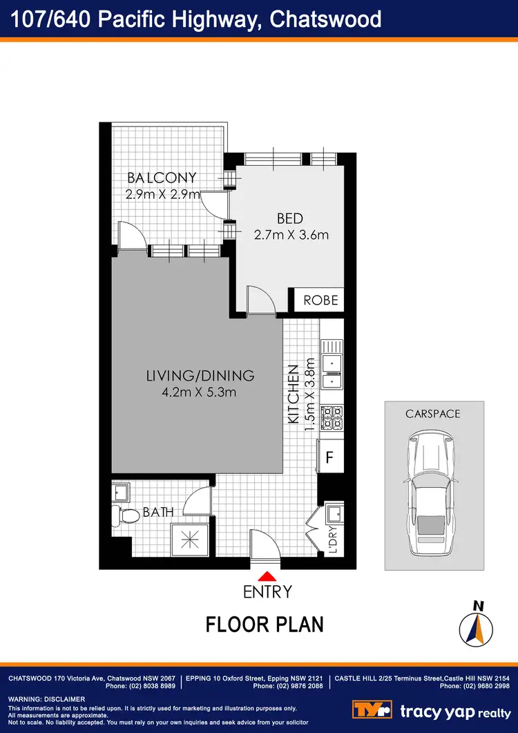 Floorplan of Homely apartment listing, 107/640 Pacific Highway, Chatswood NSW 2067