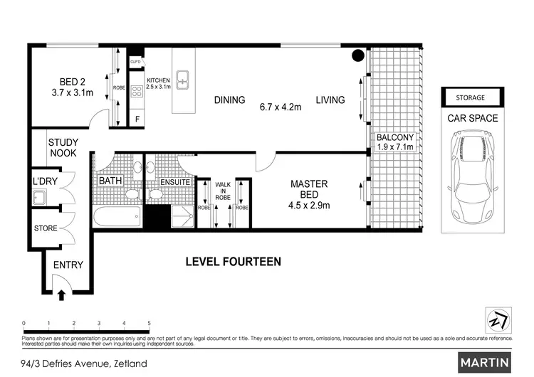 Floorplan of Homely apartment listing, 94/3 Defries Ave, Zetland NSW 2017