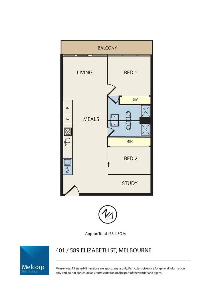 Floorplan of Homely apartment listing, 401/589 Elizabeth Street, Melbourne VIC 3000