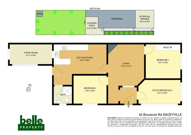 Floorplan of Homely semi-detached listing, 43 Boussole Road, Daceyville NSW 2032