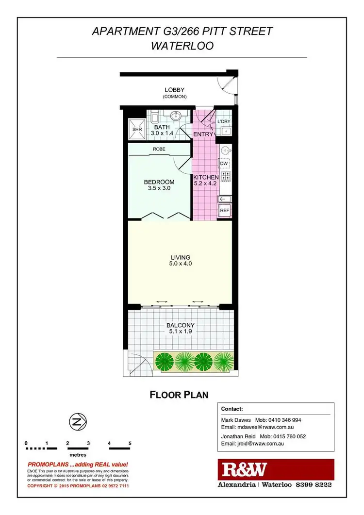 Floorplan of Homely apartment listing, G3/266 Pitt Street, Waterloo NSW 2017