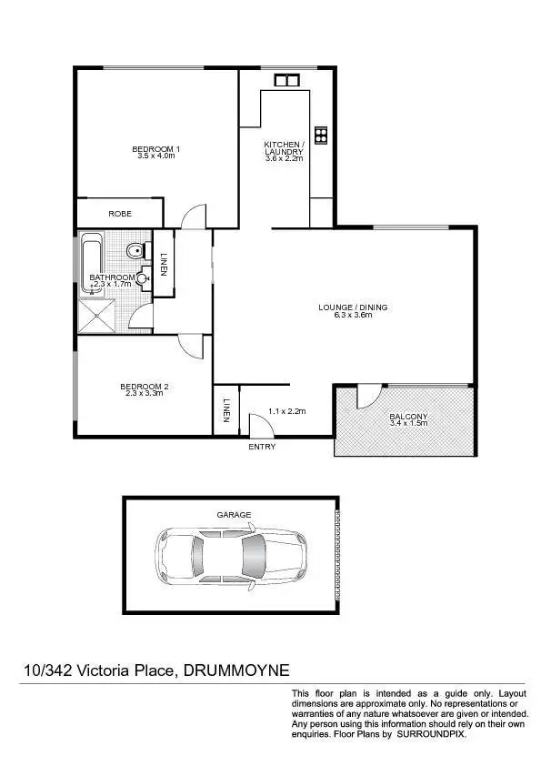 Floorplan of Homely apartment listing, 10/342 Victoria Place, Drummoyne NSW 2047