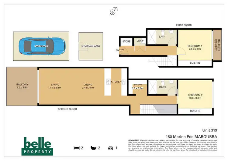 Floorplan of Homely apartment listing, Unit 319/180 Marine Parade, Maroubra NSW 2035
