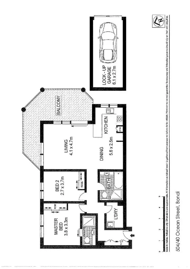 Floorplan of Homely apartment listing, Unit 504/40-44 Ocean Street, Bondi NSW 2026