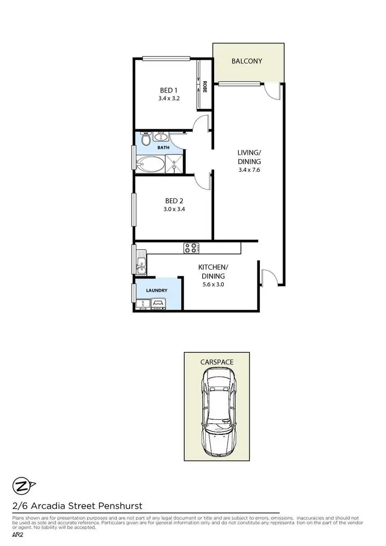 Floorplan of Homely unit listing, 2/6 Arcadia Street, Penshurst NSW 2222