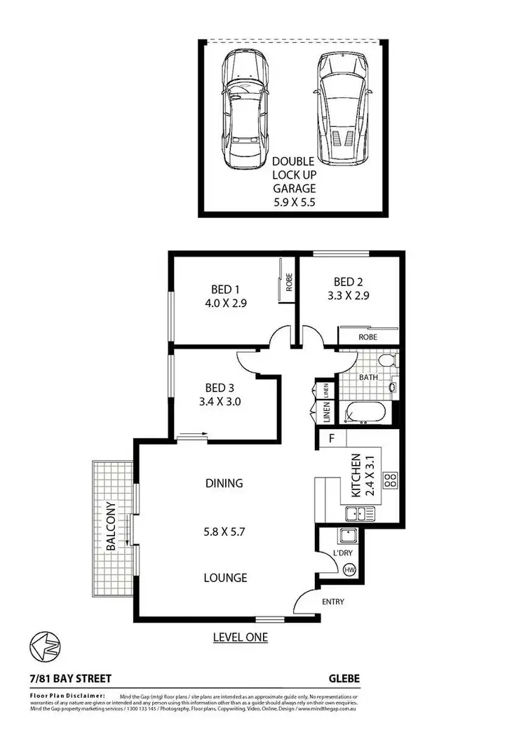 Floorplan of Homely apartment listing, 7/81 Bay Street, Glebe NSW 2037