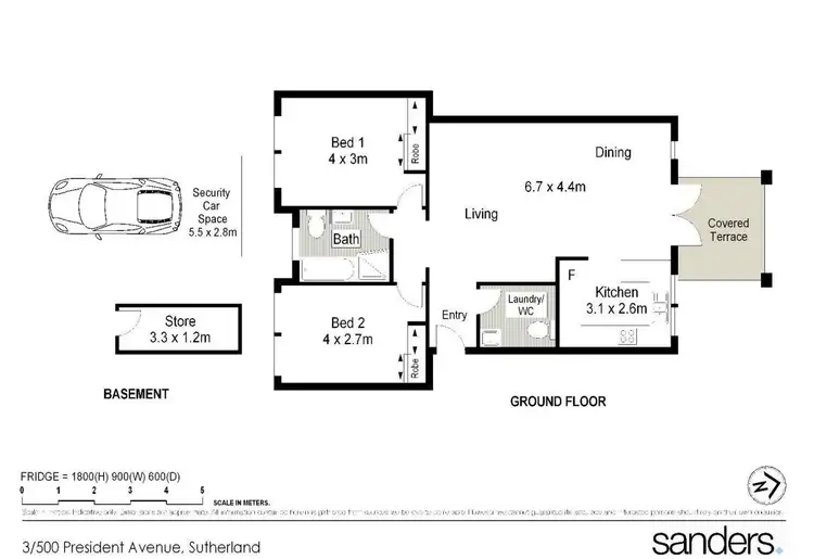 Floorplan of Homely unit listing, 3/500 President Avenue, Sutherland NSW 2232