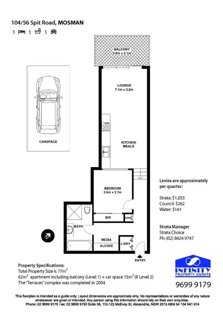Floorplan of Homely apartment listing, 104/56 Spit Road, Mosman NSW 2088