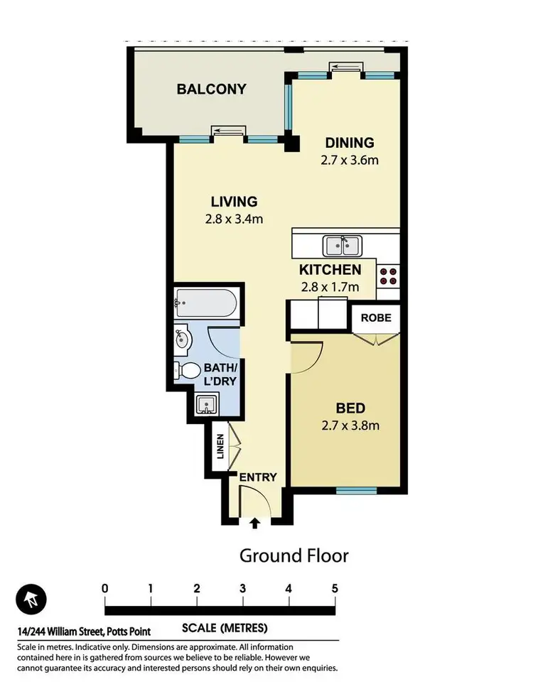 Floorplan of Homely apartment listing, 14/244-246 William Street, Potts Point NSW 2011