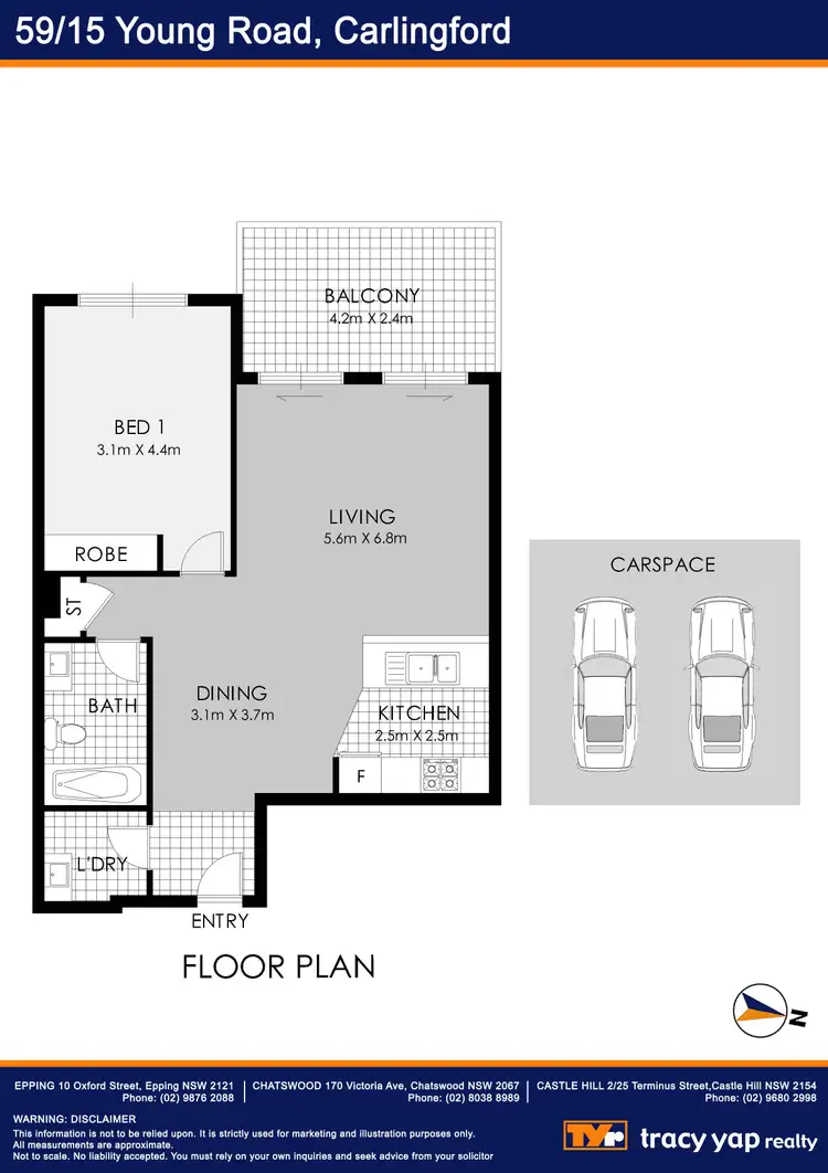Floorplan of Homely apartment listing, 59/15 Young Road, Carlingford NSW 2118
