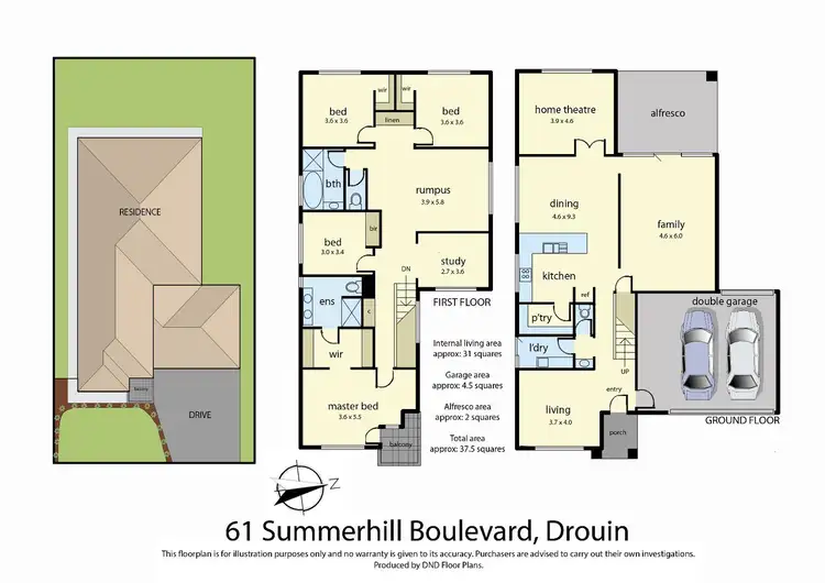Floorplan of Homely house listing, 61 Summerhill Boulevard, Drouin VIC 3818