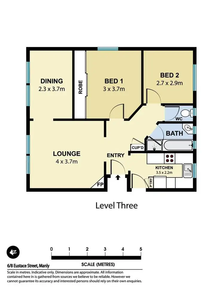 Floorplan of Homely apartment listing, 6/8 Eustace Street, Manly NSW 2095