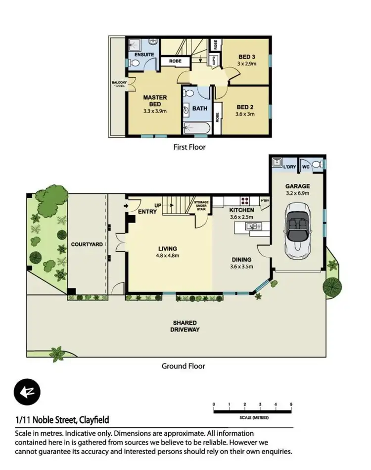 Floorplan of Homely townhouse listing, 1/11 Noble Street, Clayfield QLD 4011