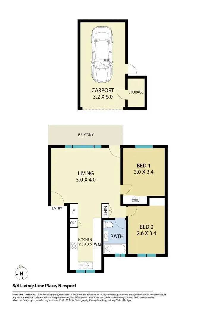 Floorplan of Homely unit listing, 5/4 Livingstone Place, Newport NSW 2106