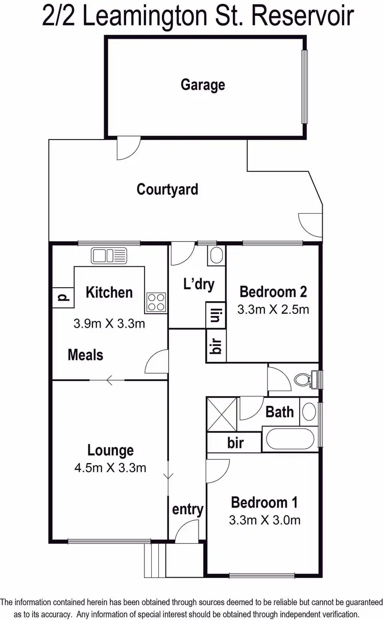 Floorplan of Homely unit listing, 2/2 Leamington Street, Reservoir VIC 3073