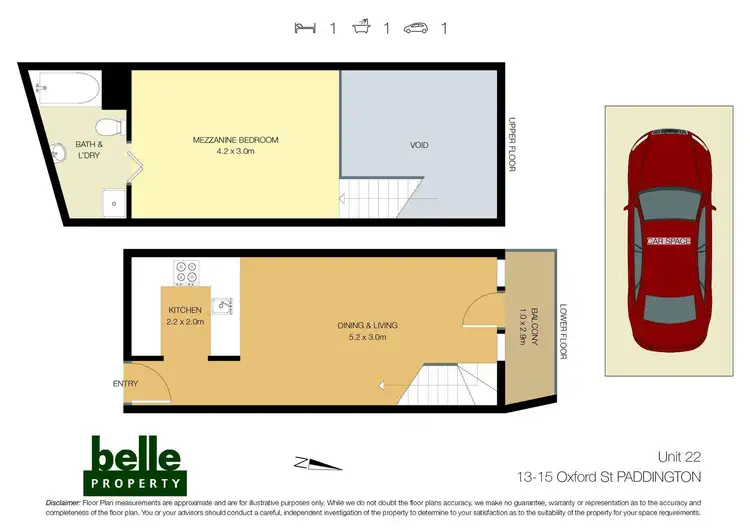 Floorplan of Homely unit listing, 22/13 Oxford Street, Paddington NSW 2021