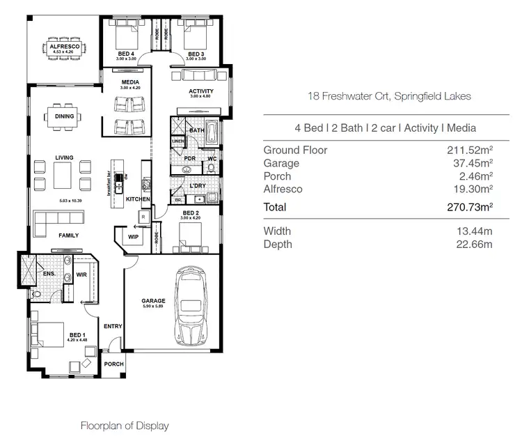 Floorplan of Homely house listing, 18 Freshwater Court, Springfield Lakes QLD 4300
