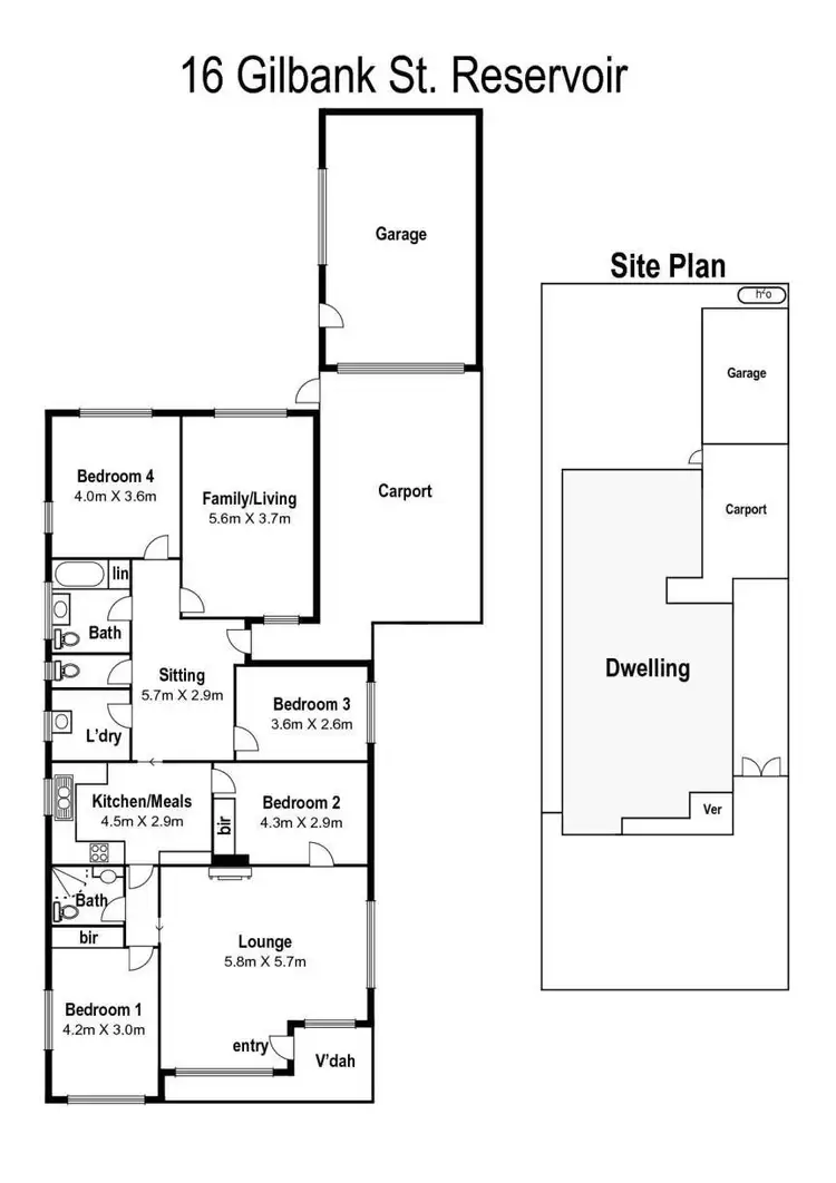 Floorplan of Homely house listing, 16 Gilbank Street, Reservoir VIC 3073