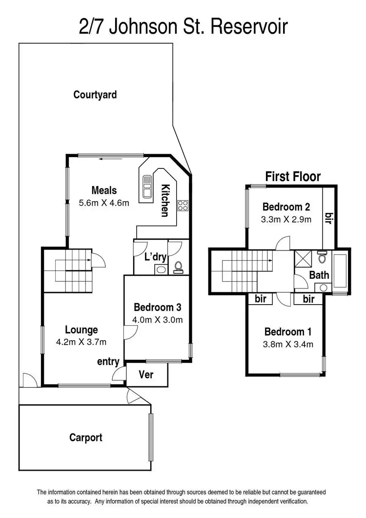 Floorplan of Homely townhouse listing, 2/7 Johnson Street, Reservoir VIC 3073