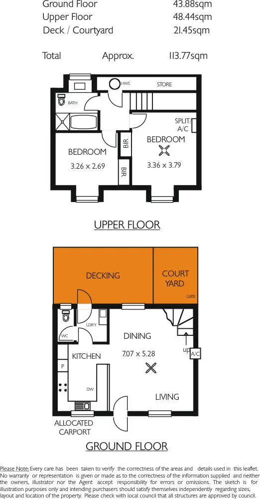 Floorplan of Homely townhouse listing, 7/570 Cross Road, South Plympton SA 5038
