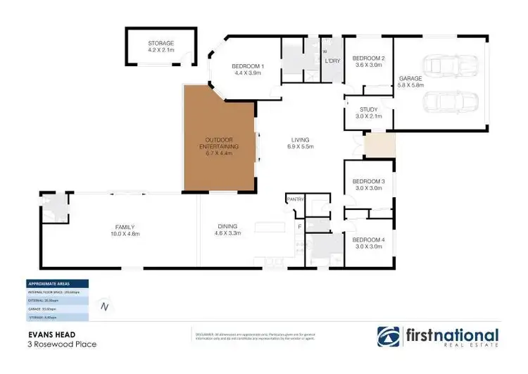 Floorplan of Homely house listing, 3 Rosewood Place, Evans Head NSW 2473