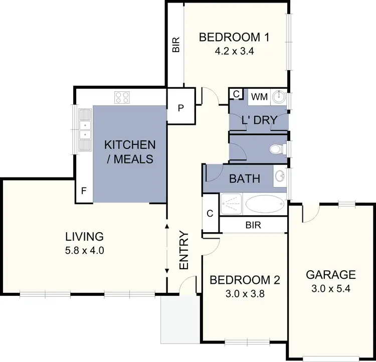 Floorplan of Homely unit listing, 4/132 Evell Street, Glenroy VIC 3046