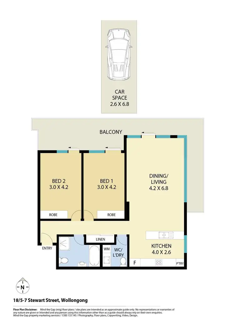 Floorplan of Homely apartment listing, 18/5-7 Stewart Street, Wollongong NSW 2500