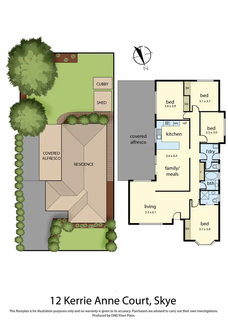 Floorplan of Homely house listing, 12 Kerrie Anne Court, Skye VIC 3977