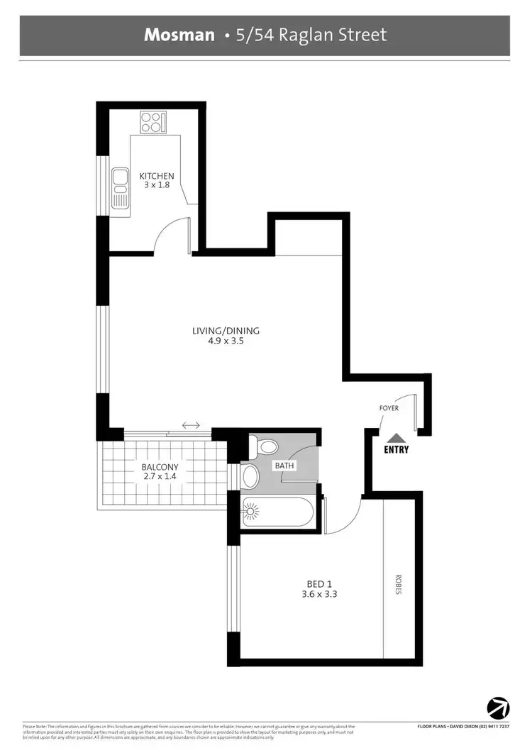 Floorplan of Homely apartment listing, 5/54 Raglan Street, Mosman NSW 2088