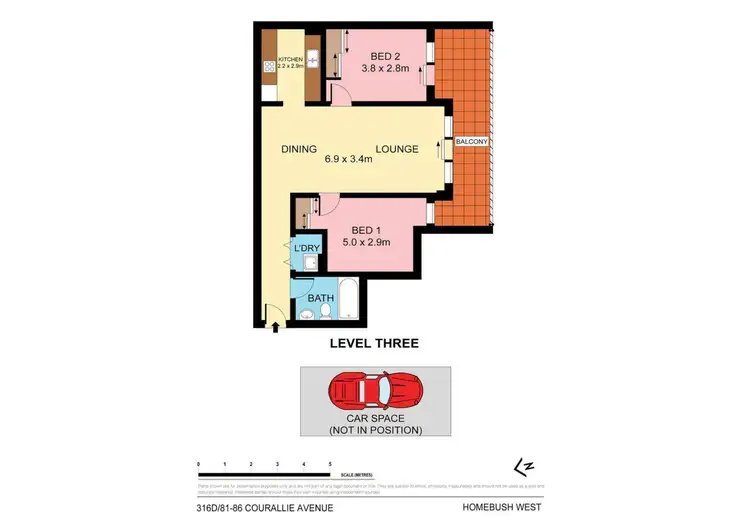 Floorplan of Homely apartment listing, 'D'316/81-86 Courallie Avenue, Homebush West NSW 2140