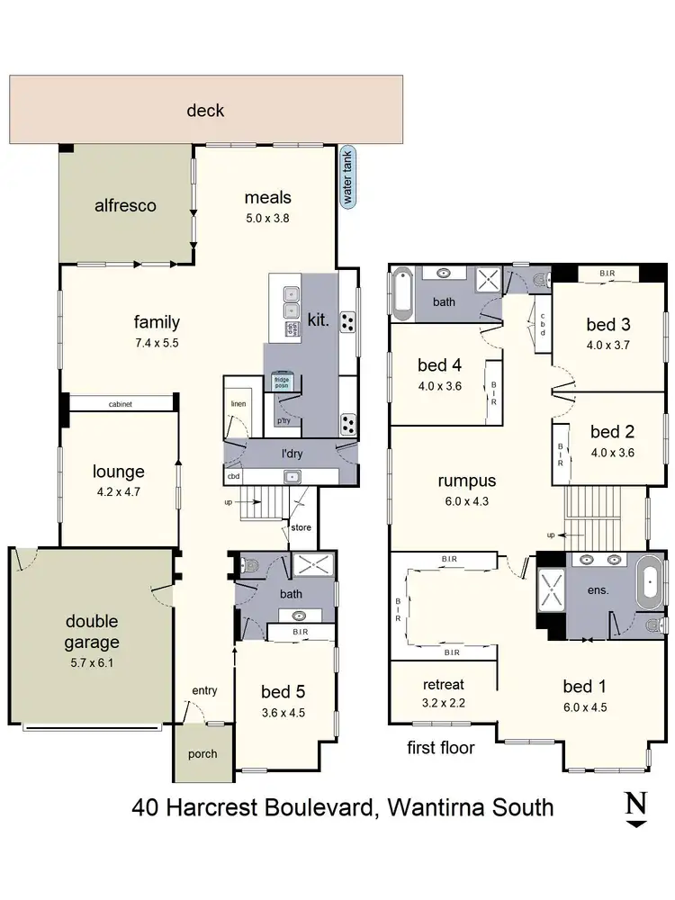 Floorplan of Homely house listing, 40 Harcrest Boulevard, Wantirna South VIC 3152