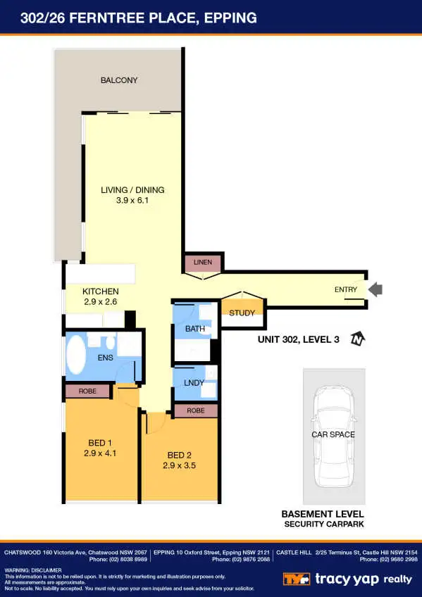 Floorplan of Homely apartment listing, 302/26 Ferntree Place, Epping NSW 2121