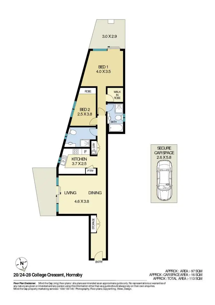 Floorplan of Homely apartment listing, 20/24-28 College Crescent Hornsby, Hornsby NSW 2077