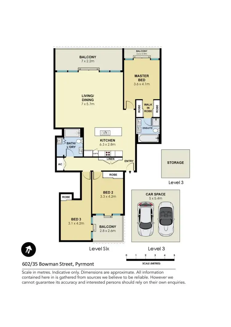 Floorplan of Homely apartment listing, 602/35 Bowman Street, Pyrmont NSW 2009
