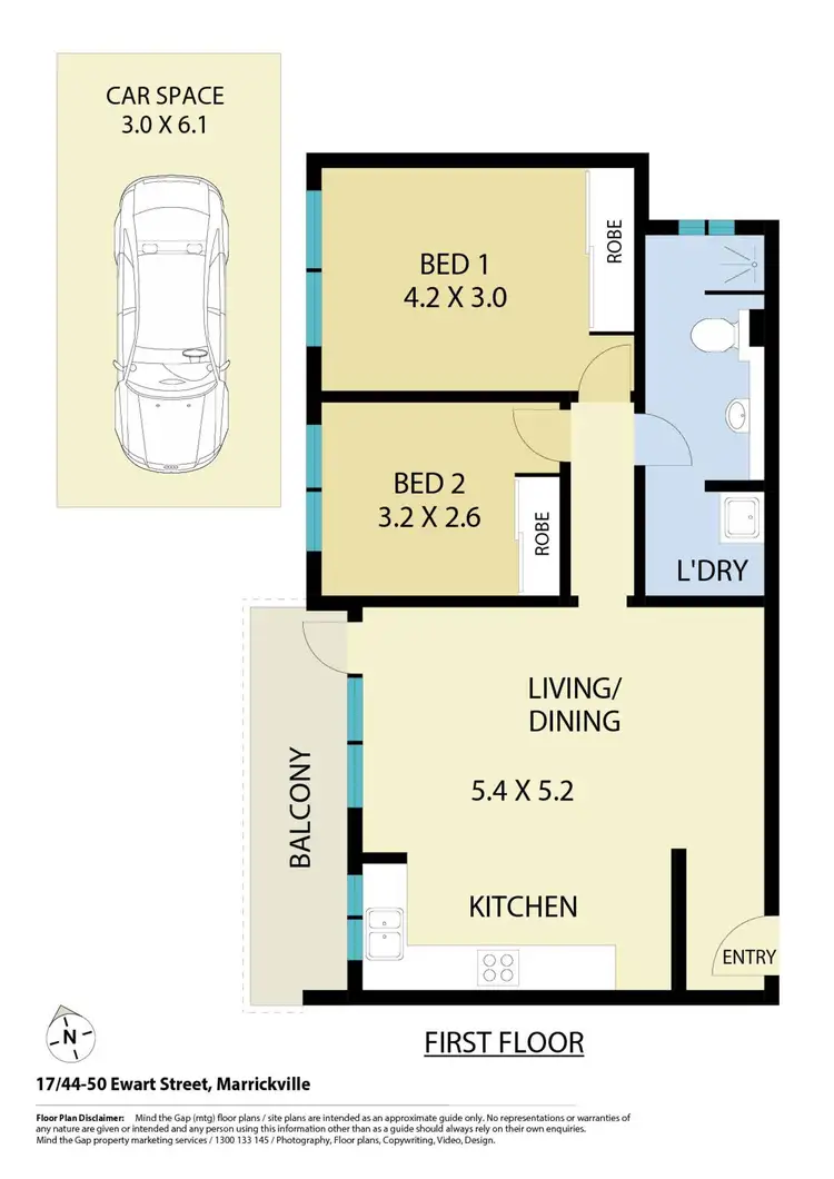 Floorplan of Homely unit listing, 17/44-50 Ewart Street, Marrickville NSW 2204
