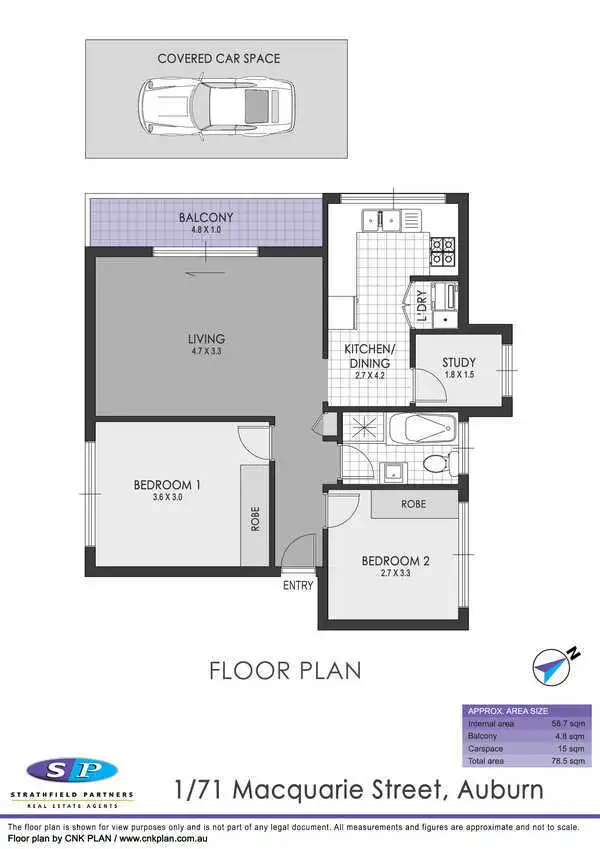 Floorplan of Homely apartment listing, 1/71 Macquarie Street, Auburn NSW 2144