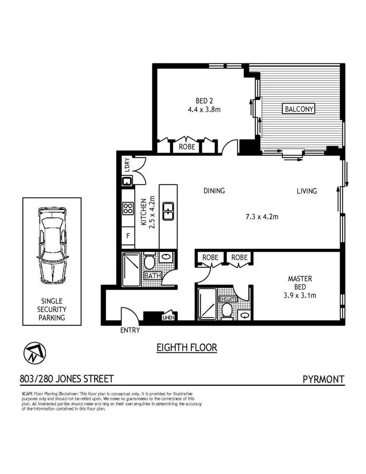 Floorplan of Homely apartment listing, 803/280 Jones Street, Pyrmont NSW 2009