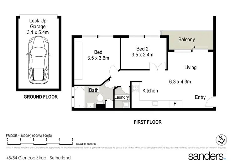 Floorplan of Homely unit listing, 45/54 Glencoe Street, Sutherland NSW 2232
