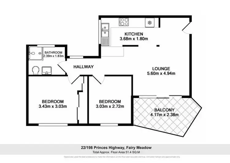 Floorplan of Homely unit listing, 22/192- 198 Princes Highway, Fairy Meadow NSW 2519